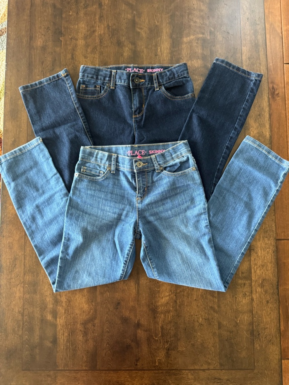 The Children's Place Skinny Jeans - Medium Blue & Dark Blue Denim